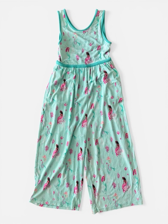 Twinflower Creations Other - Twinflower Creations Mint Mermaid Print Sleeveless Bamboo Jumpsuit size 5T